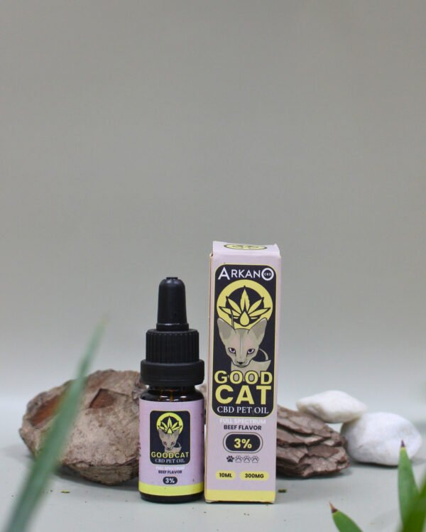 Aceite de CBD 3% para gatos elaborado con extracto natural de cáñamo y aceites vegetales, ideal para el bienestar y equilibrio diario.