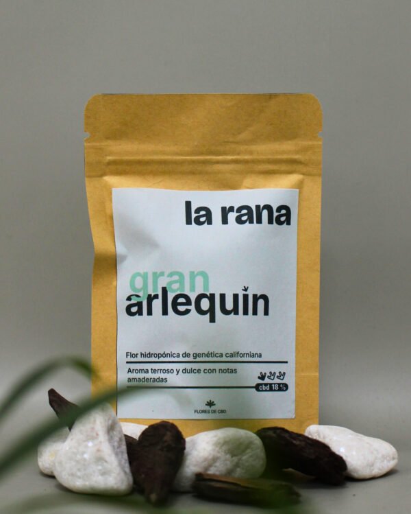 Envase de Gran Arlequín Flor de CBD hidropónica premium de El Estanque